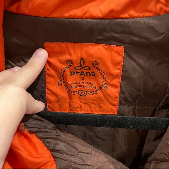 prAna Womens Jacket Orange Side Zip Quilted Collared Lightweight - Picture 4 of 10